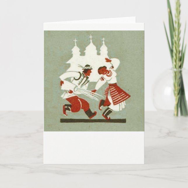 Festiva Tarjeta ucraniana de Pascua vintage (Anverso)