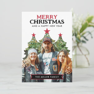 Festiva Tarjeta única de Navidades con foto y calendario 2