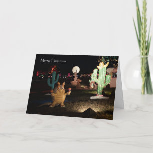 Festiva Tarjeta única de Navidades occidentales: Armadillo