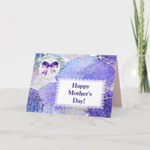 Festiva Tarjeta única para el día de la madre con barba
