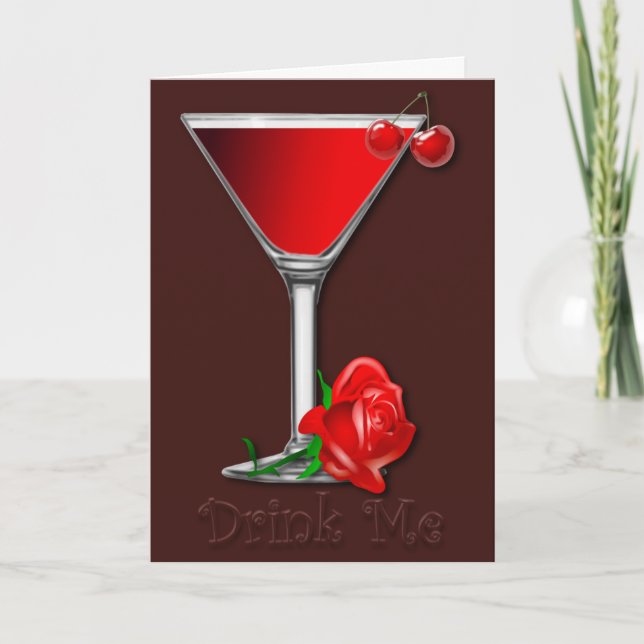Festiva Tarjeta Valentine Cherry Martini (Anverso)