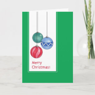 Festiva Tarjeta verde de adornos navideños