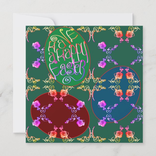 Festiva Tarjeta verde en blanco para los huevos de "Have a (Anverso)