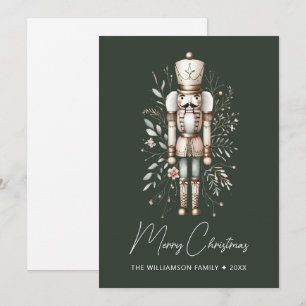 Festiva Tarjeta verde para Navidades de Nutcracker persona
