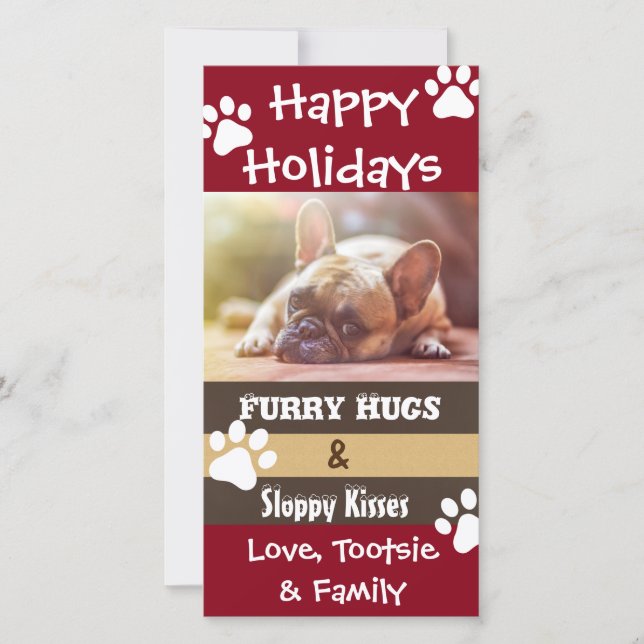 Festiva Tarjeta vertical para tus Navidades de perros (Anverso)