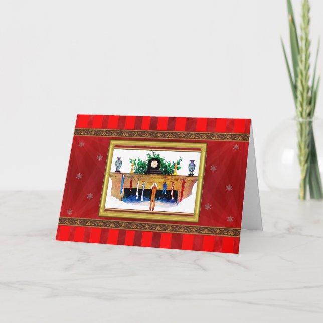 Festiva Tarjeta Victorian Mantle Christma (Anverso)