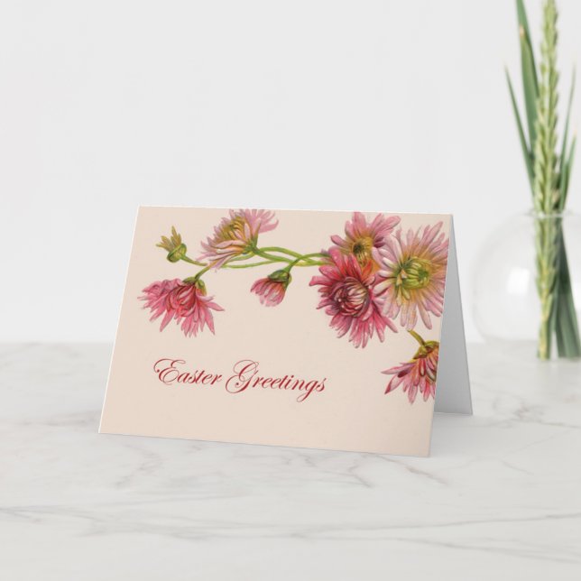 Festiva Tarjeta Vinage Easter con dásidos (Anverso)
