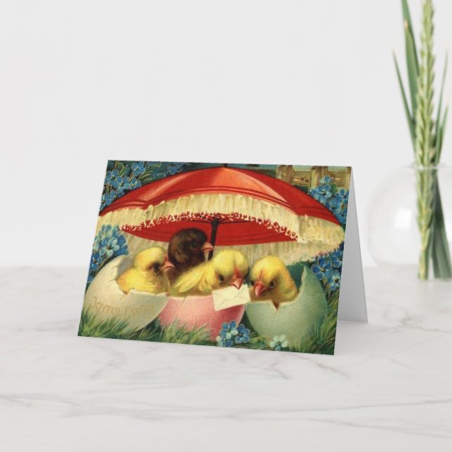 Festiva Tarjeta Vintage de Pascua (1) (Anverso)