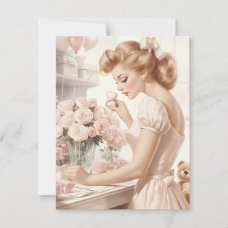 Festiva Tarjeta Vintage del Día de San Valentín - Amor Ate