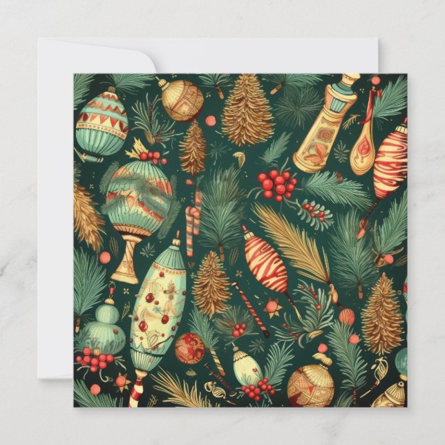 Festiva Tarjeta Vintage para navidades (Anverso)