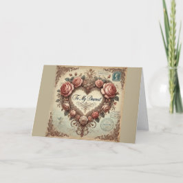 Festiva Tarjeta vintage romántica floral del Día de San Va