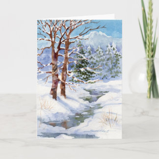 Festiva Tarjeta W-33 para Navidades acuarelas