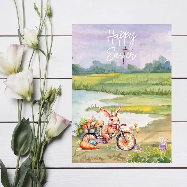 Festiva Tarjeta Watercolor Happy Easter (Subido por el creador)