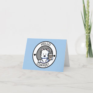 Festiva Tarjeta Westie para café KiniArt