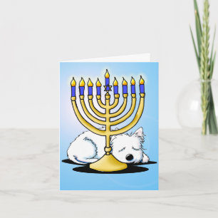 Festiva Tarjeta Westie Terrier Hanukkah