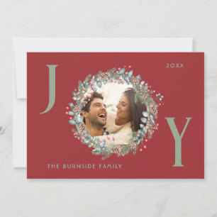 Festiva Tarjeta Wreath de fotos navideñas de Navidades de