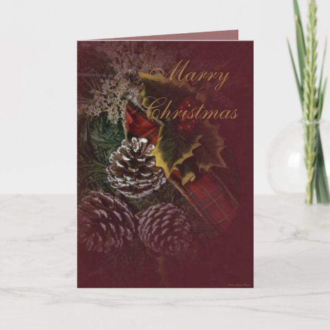 Festiva Tarjeta Wreath de navidades (Anverso)