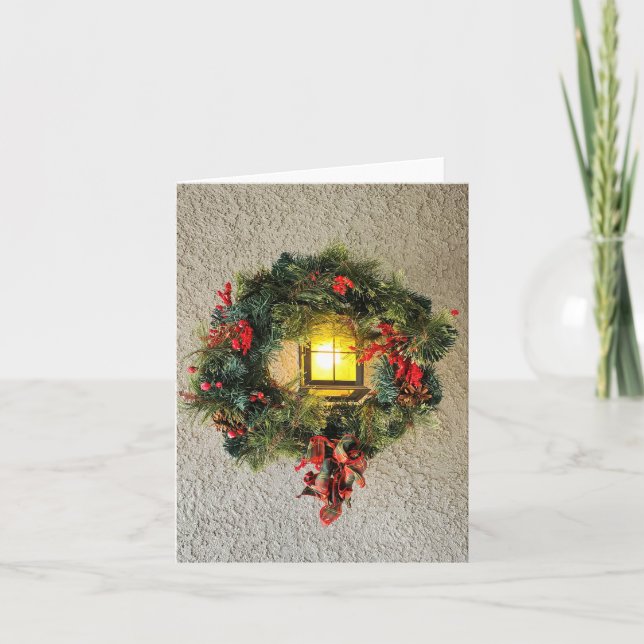 Festiva Tarjeta Wreath de vacaciones (Anverso)