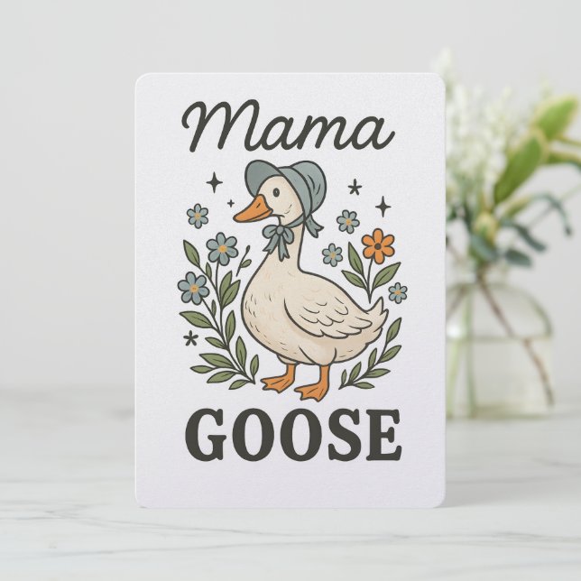 Festiva Tarjeta y regalo del Día de la Madre de Mama Goose (Anverso de pie)