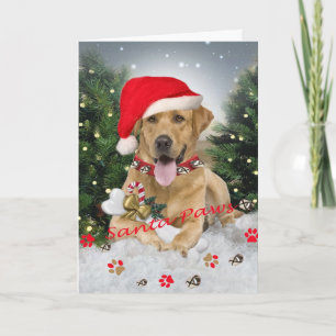 Festiva Tarjeta Yellow Lab Santa Paw