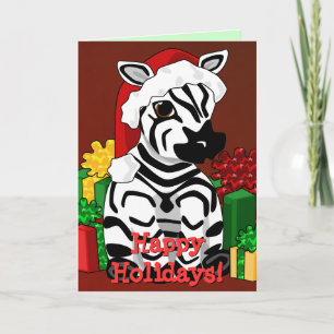Festiva Tarjeta Zebra de navidades