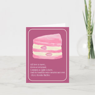 Festiva Tarta de Fresa Rosa y Tarjeta del Día de San Valen