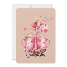 Tazas rosadas de Sweet Sips & Hearts Tarjeta del d