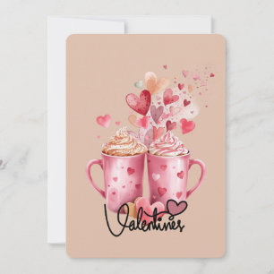 Festiva Tazas rosadas de Sweet Sips & Hearts Tarjeta del d