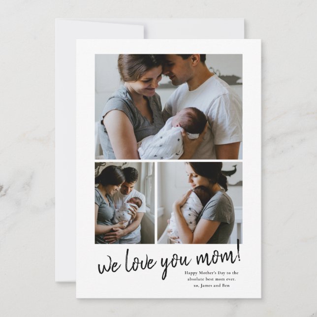 Festiva te amamos foto de mamá tarjeta del Día de la Madre (Anverso)