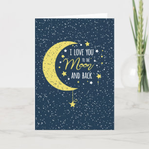 Festiva Te amo a la luna y la tarjeta de vacaciones traser