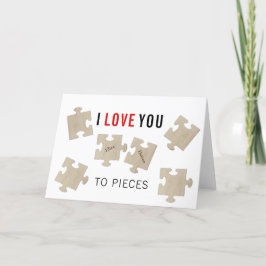 FESTIVA TE AMO A LA TARJETA DE FELICITACIÓN DE LOS PEDAZOS