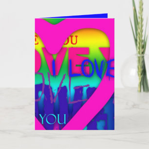Festiva Te Amo Colores Eléctricos Arte Pop V2 Tarjeta de C