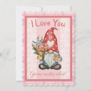 Festiva Te amo la tarjeta plana de Día de San Valentín Gno