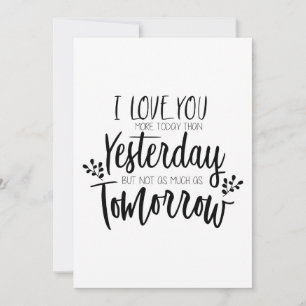 Festiva Te Amo Más Que Ayer Tarjeta Día de San Valentín
