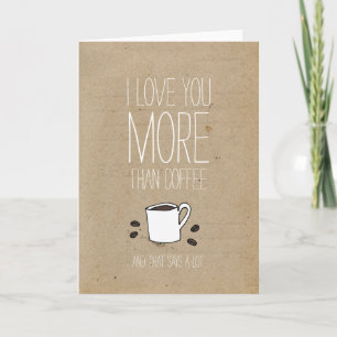Festiva Te amo más que una tarjeta de San Valentín de café