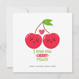 Festiva Te Amo Mucho La Cereza - Cuidada Tarjeta El día de