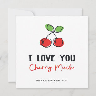 Festiva Te Amo Mucho La Cereza - Cuidada Tarjeta El día de