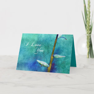 Festiva Te amo - tarjeta de la aguamarina