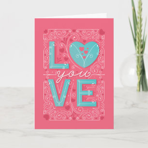 Festiva TE AMO / Tarjeta de San Valentín doblada