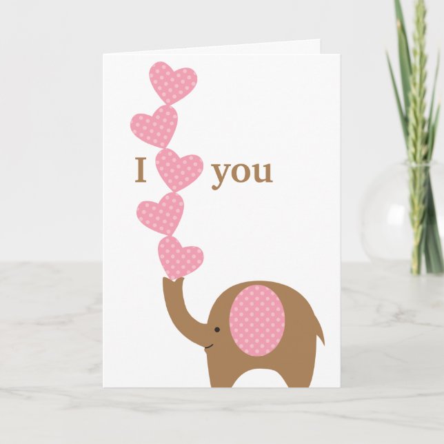 Festiva Te Amo Tarjeta Elefante (Anverso)