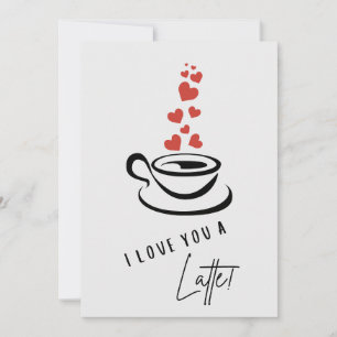 Festiva Te Amo Un Latte Tarjeta del Día de San Valentín