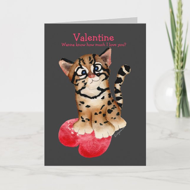 Festiva Te Amo Una Tarjeta Blk Ocelot Valentine (Anverso)
