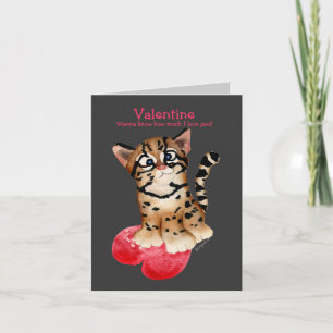 Festiva Te Amo Una Tarjeta De San Valentín Oscura Ocelot P