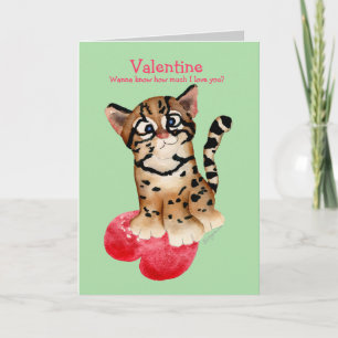 Festiva Te Amo Una Tarjeta Verde Ocelot Valentine