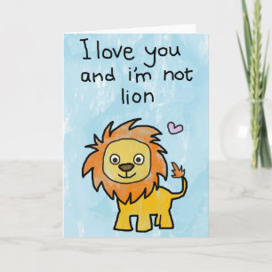 Festiva Te amo y yo no es el león - tarjeta del día de San
