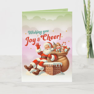 Festiva Te deseo alegría y Navidades de alegría tarjeta de
