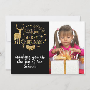 Festiva Te Deseo Una Tarjeta De Fotos De Feliz Navidad/De
