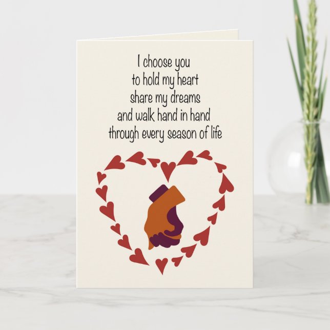 Festiva Te elijo tarjeta de San Valentín doblada (Anverso)