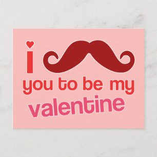 Festiva te mustache de ser mi postal de San Valentín