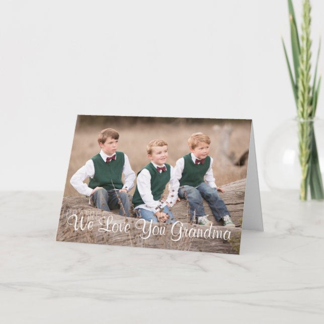 Festiva Te queremos tarjeta del día de la abuela (Anverso)